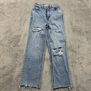 PacSun 90's Boyfriend Jeans Womens Blue Size 23 Distressed Ripped Tear Denim